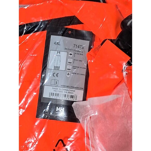 Helly Hansen High Visibility Bib Overalls 4XL Orange/Navy Polyester ANSI Certifi - Picture 3 of 8
